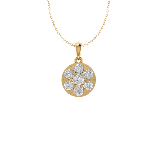 Floral Pendant with Chain | 925 Silver pendant & Chain with gold plating