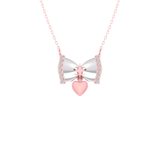 Blossom Bow Rosegold Pendant | 925 Silver Pendant & Chain